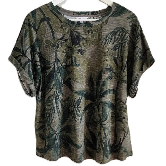 Reitmans tropical print cuffed sleeve t-shirt - Picture 2 of 10
